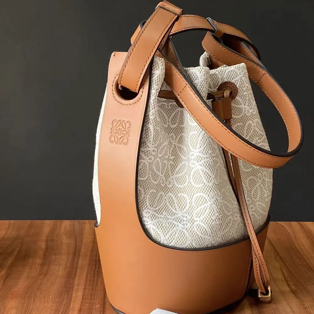Loewe Women Small Balloon Bag in Anagram Linen and Calfskin - image 6