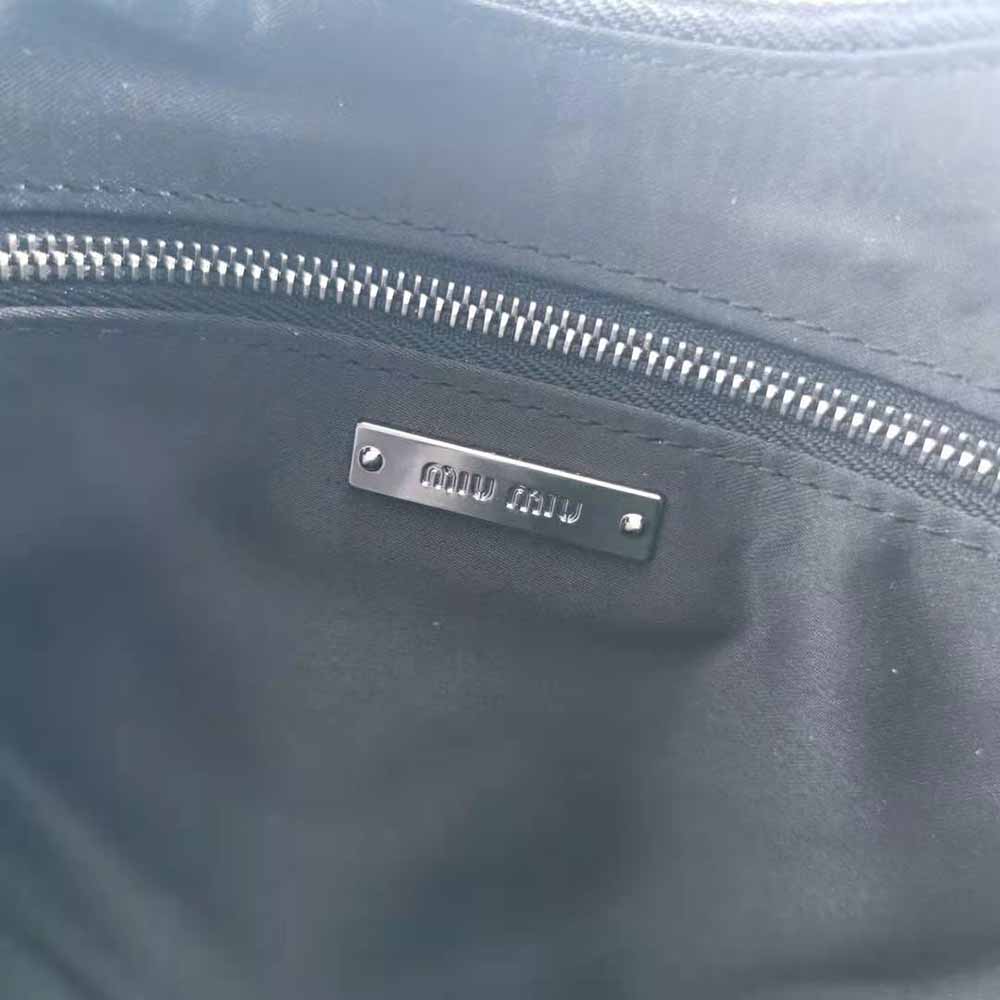 Miu Miu Women Large Matelasse Nappa Leather Shoulder Bag-Black - image 10
