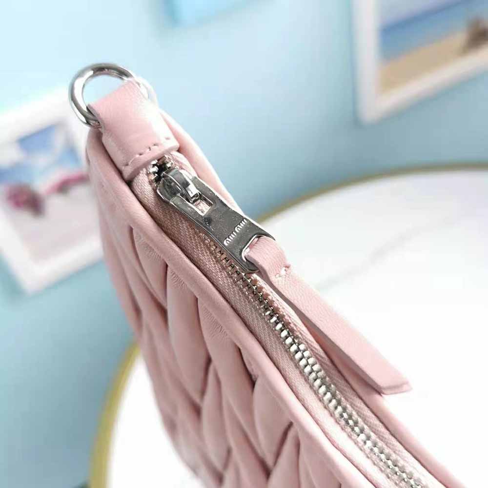 Miu Miu Women Large Matelasse Nappa Leather Shoulder Bag-Pink - image 6