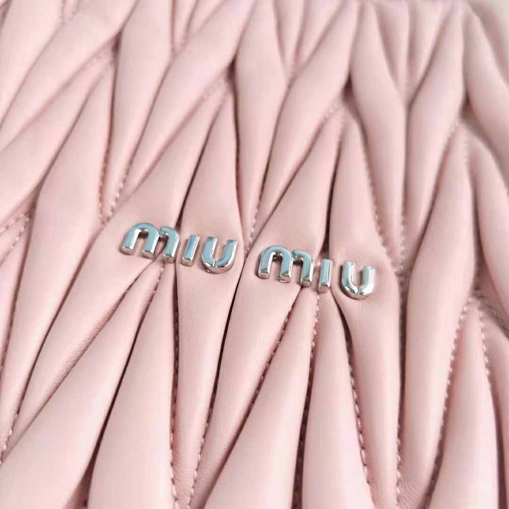 Miu Miu Women Large Matelasse Nappa Leather Shoulder Bag-Pink - image 8
