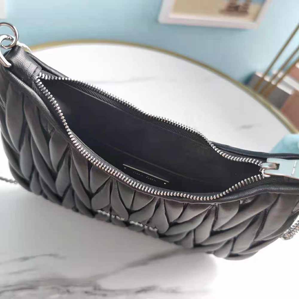 Miu Miu Women Small Matelassé Nappa Leather Shoulder Bag-Black - image 6