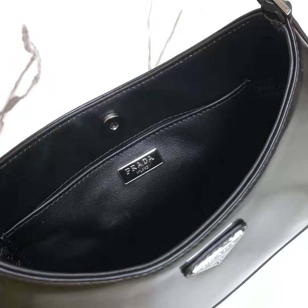 Prada Cleo Brushed Leather Shoulder Bag-Black - image 7