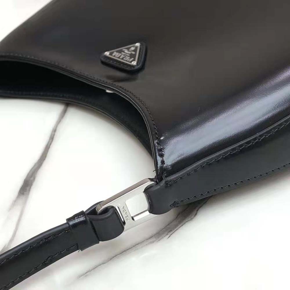 Prada Cleo Brushed Leather Shoulder Bag-Black - image 6