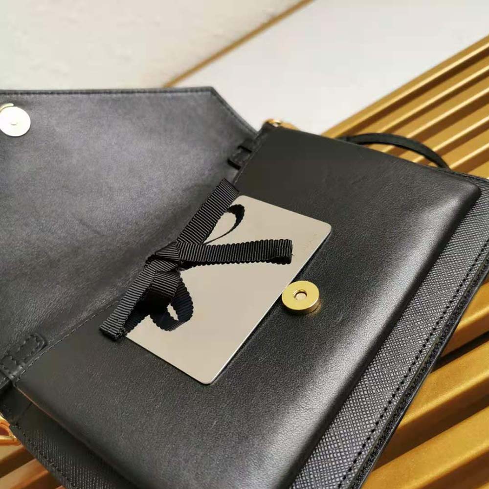 Prada Ladies Saffiano Leather Mini Bag-Black - image 8