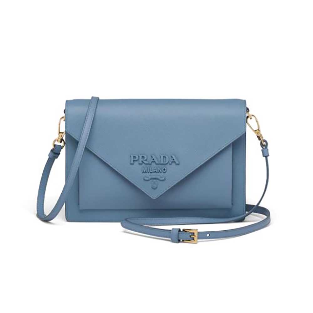 Prada Ladies Saffiano Leather Mini Bag-Blue