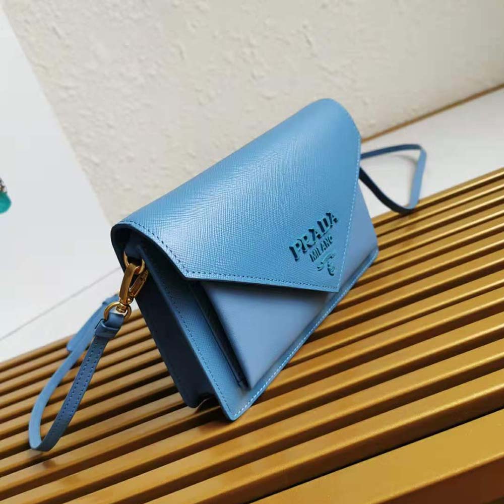 Prada Ladies Saffiano Leather Mini Bag-Blue - image 4