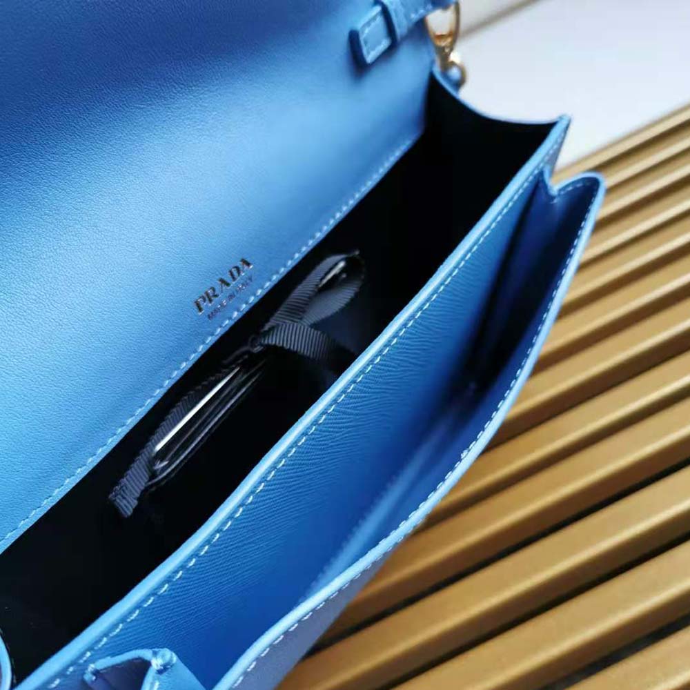 Prada Ladies Saffiano Leather Mini Bag-Blue - image 9