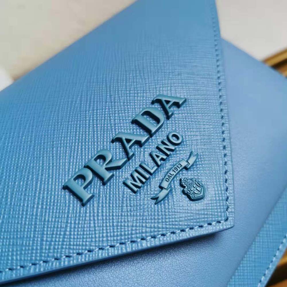 Prada Ladies Saffiano Leather Mini Bag-Blue - image 7