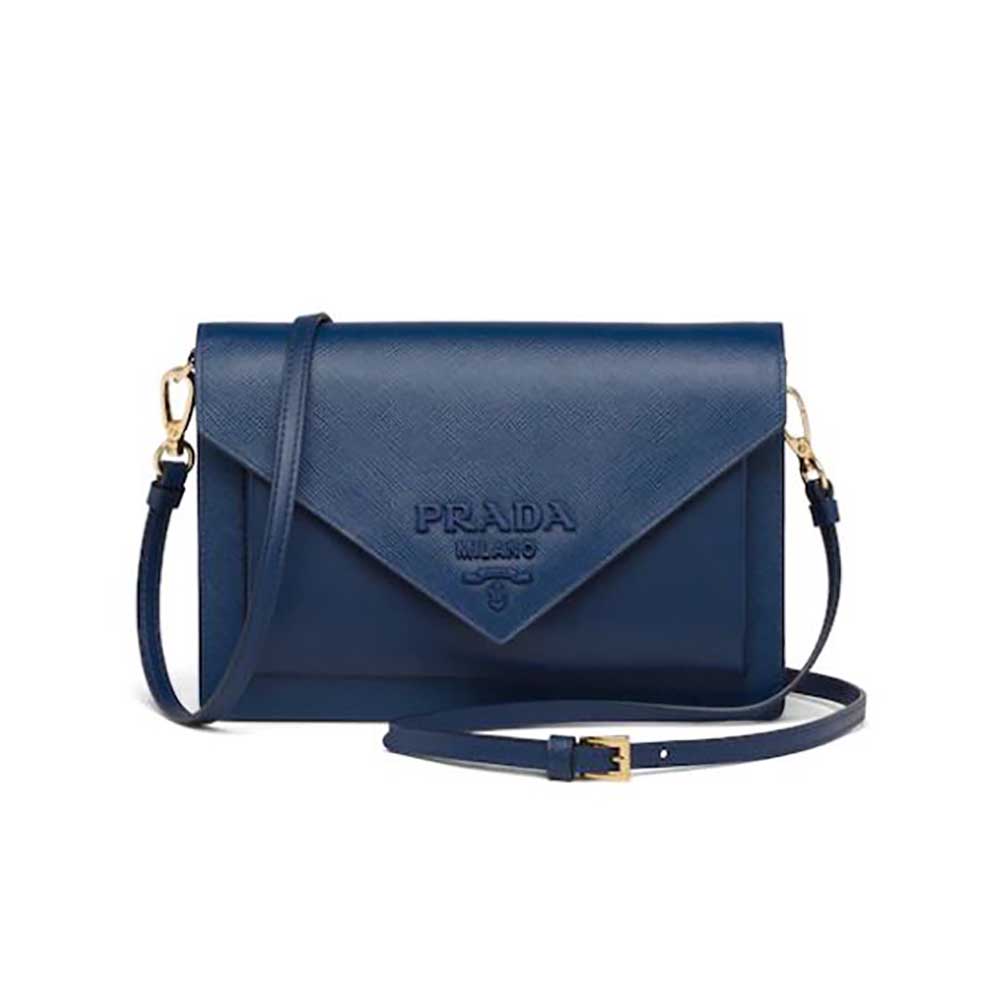 Prada Ladies Saffiano Leather Mini Bag-Navy