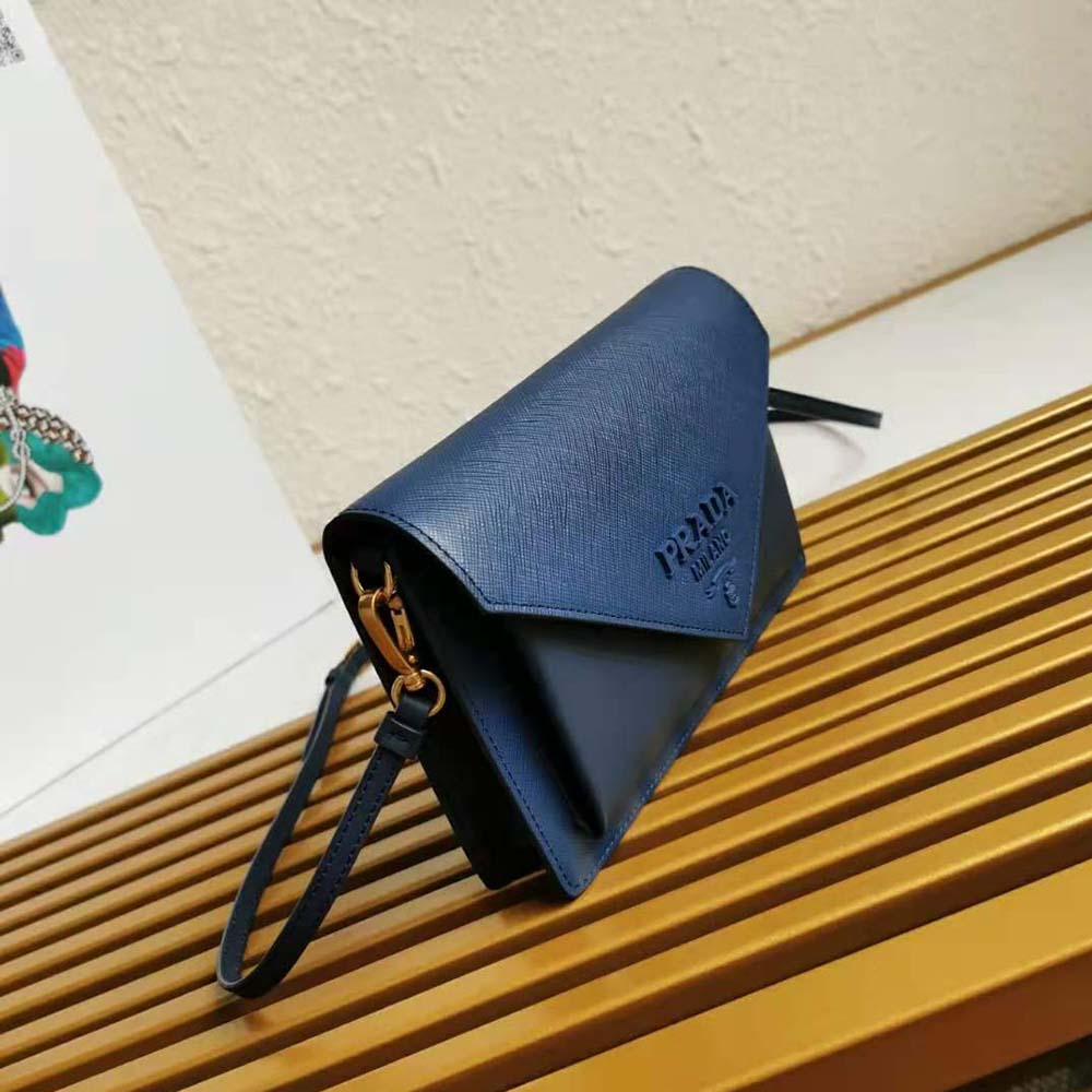 Prada Ladies Saffiano Leather Mini Bag-Navy - image 4