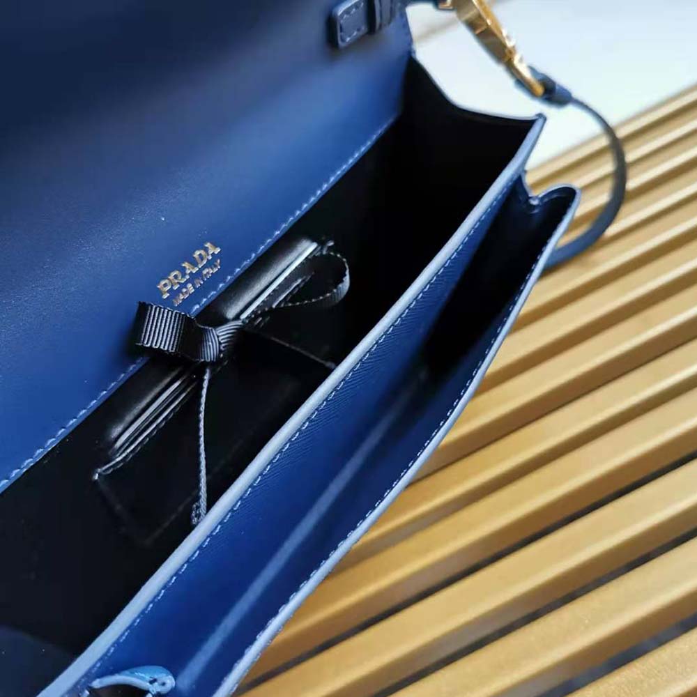 Prada Ladies Saffiano Leather Mini Bag-Navy - image 10