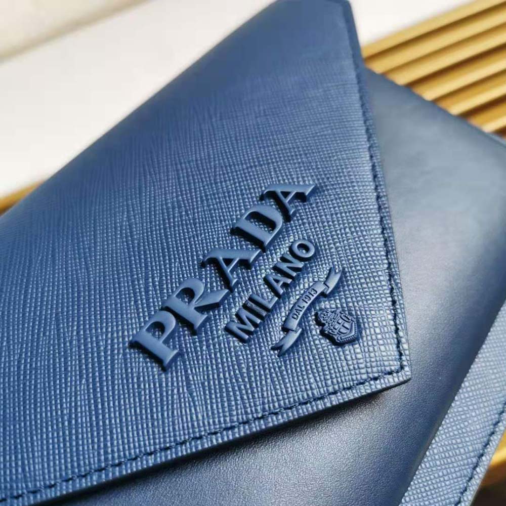 Prada Ladies Saffiano Leather Mini Bag-Navy - image 8