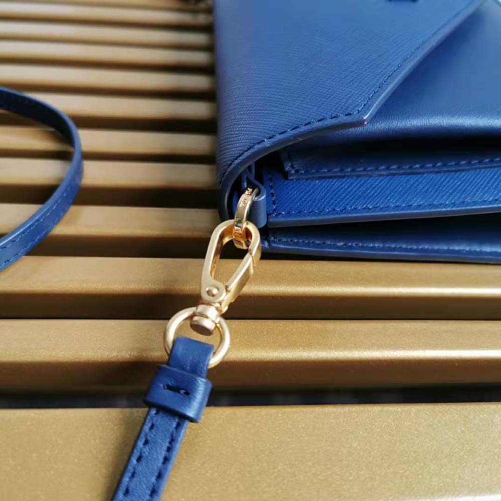 Prada Ladies Saffiano Leather Mini Bag-Navy - image 7