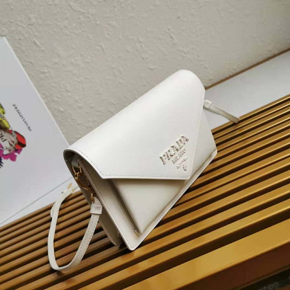 Prada Ladies Saffiano Leather Mini Bag-White - image 4