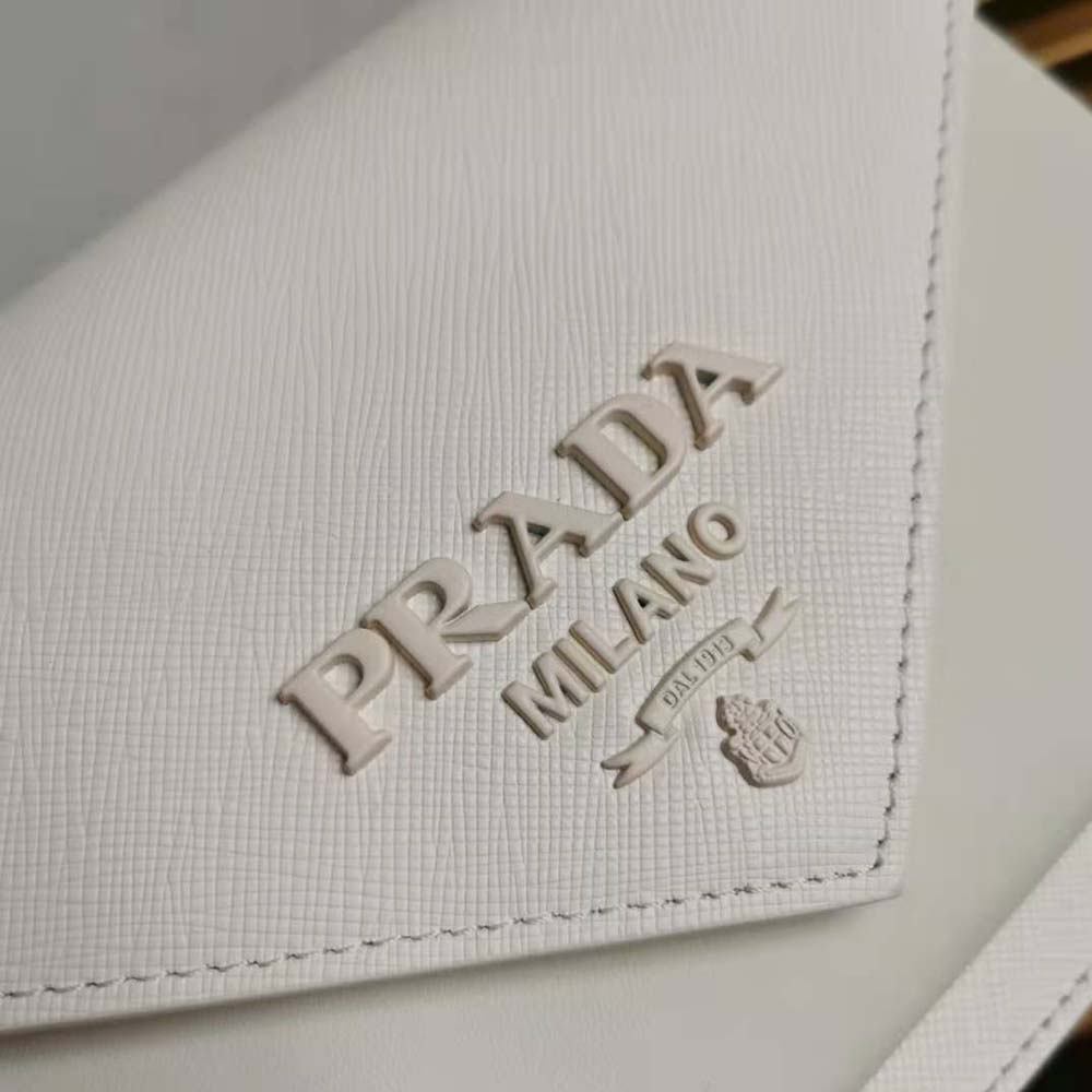 Prada Ladies Saffiano Leather Mini Bag-White - image 9
