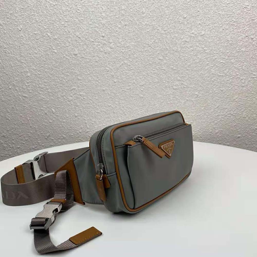 Prada Men Nylon Belt Bag-Silver - image 4