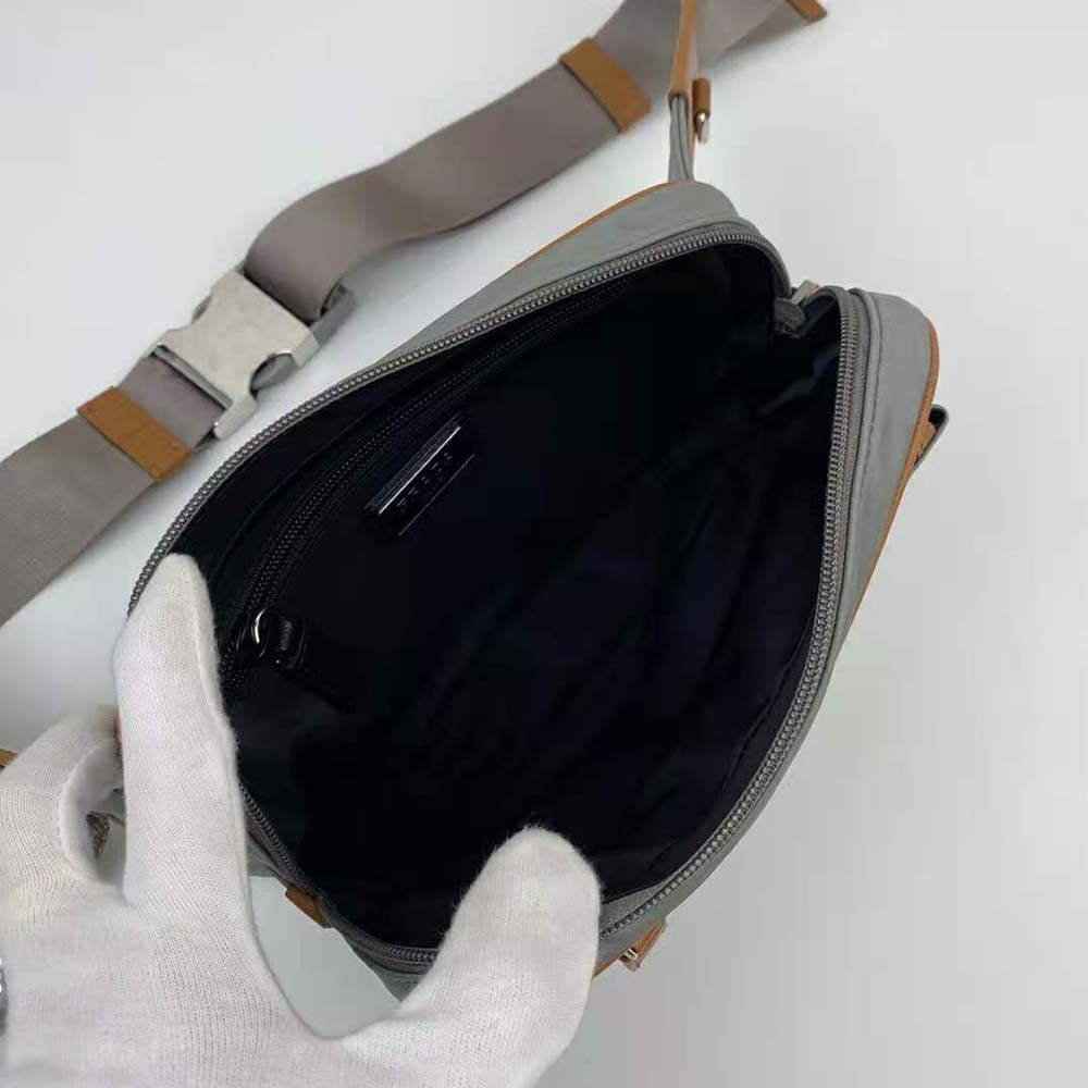 Prada Men Nylon Belt Bag-Silver - image 6