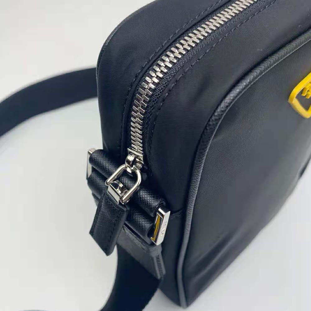 Prada Men Nylon Cross-Body Bag-Black/Yellow - image 7