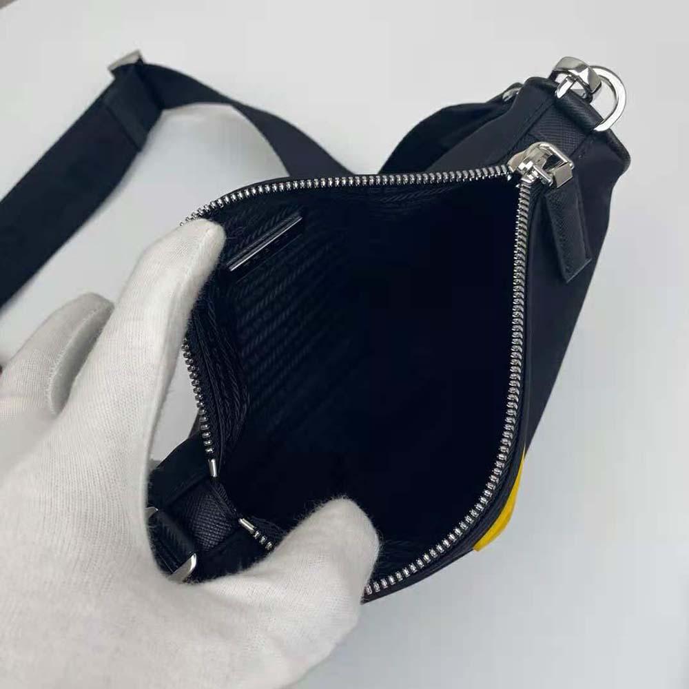 Prada Men Nylon Cross-Body Bag with External Zipper Pocket-Black - image 6