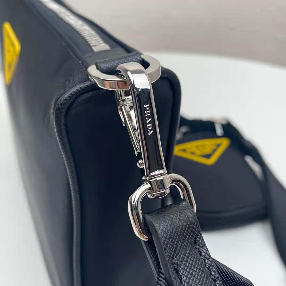 Prada Men Nylon Cross-Body Bag with External Zipper Pocket-Black - image 7