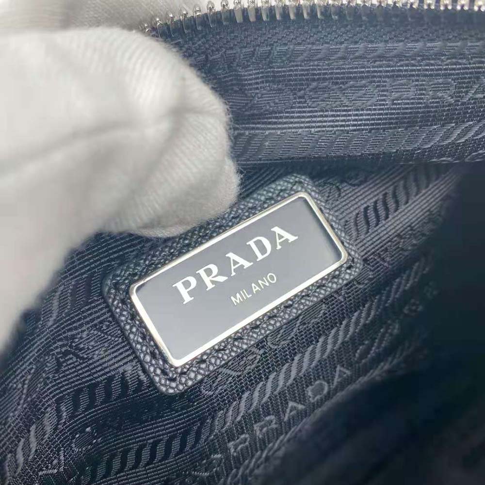 Prada Men Nylon Cross-Body Bag with External Zipper Pocket-Black - image 8