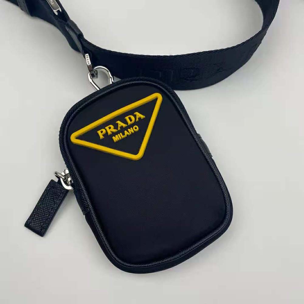 Prada Men Nylon Cross-Body Bag with External Zipper Pocket-Black - image 9
