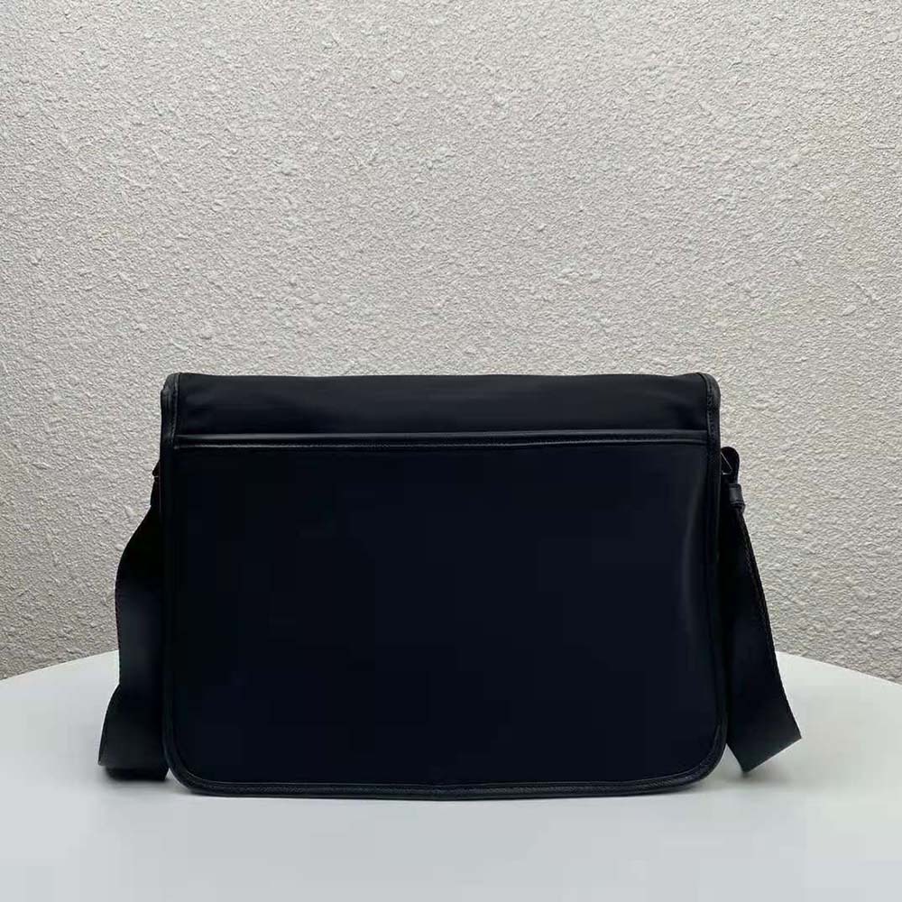 Side angle showing adjustable strap on Prada Men Nylon Cross-Body Bag