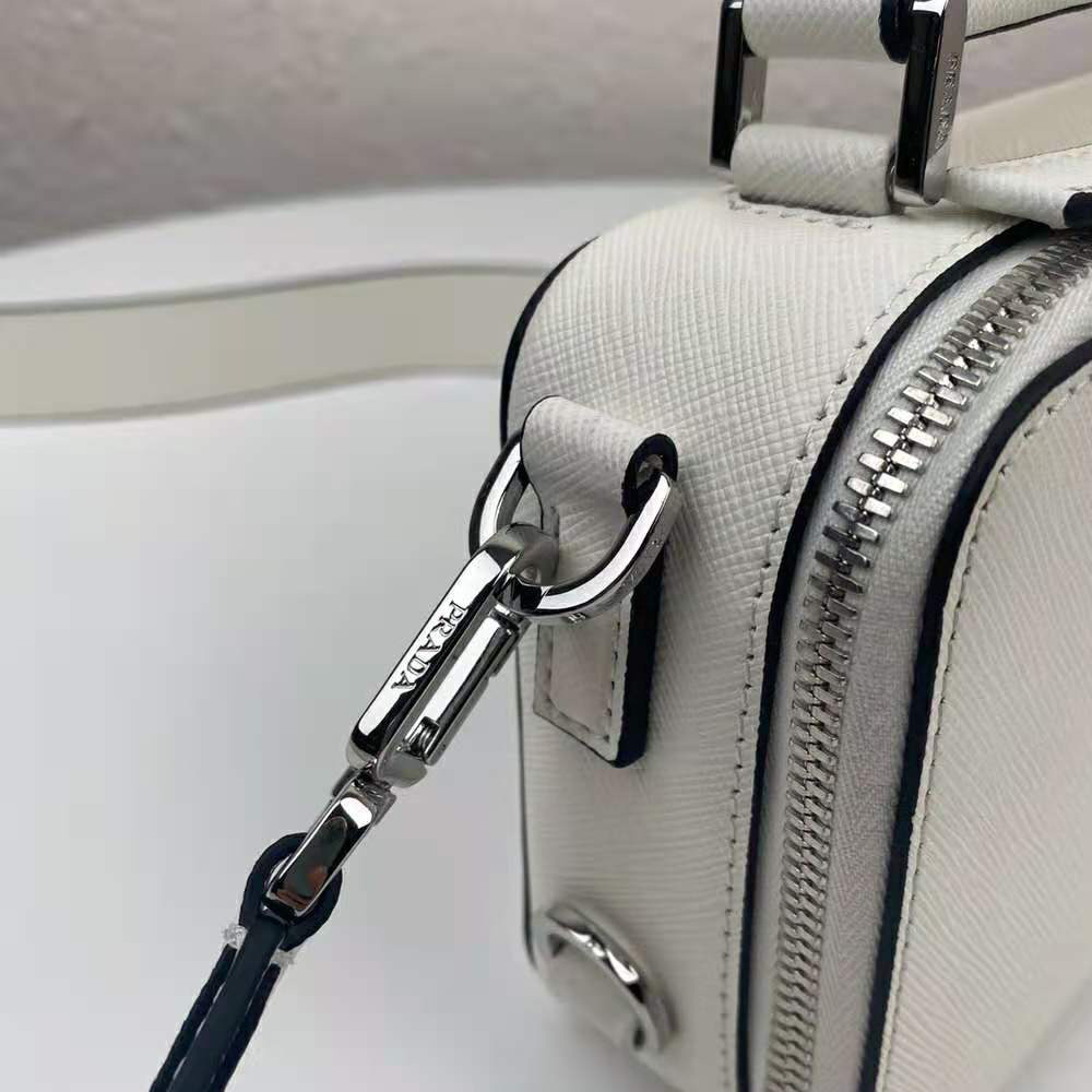 Prada Men Prada Brique Saffiano Leather Cross-Body Bag-White - image 7