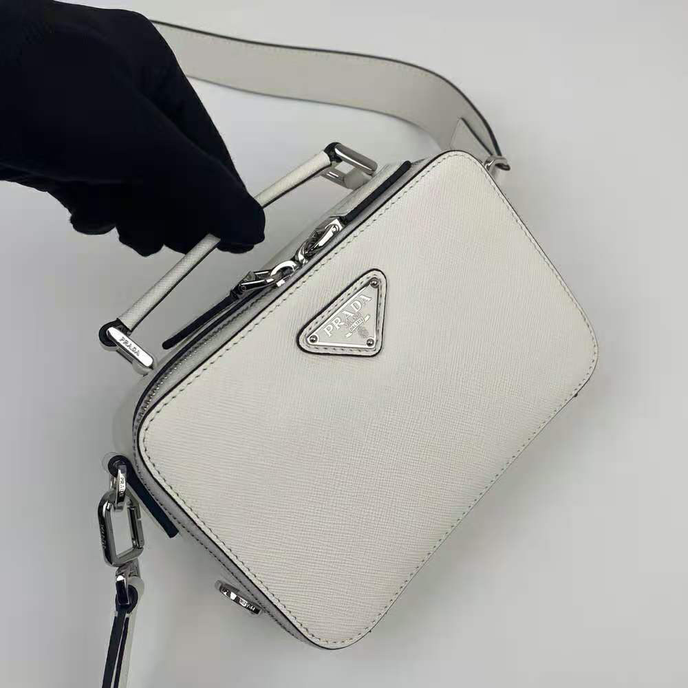 Prada Men Prada Brique Saffiano Leather Cross-Body Bag-White - image 5