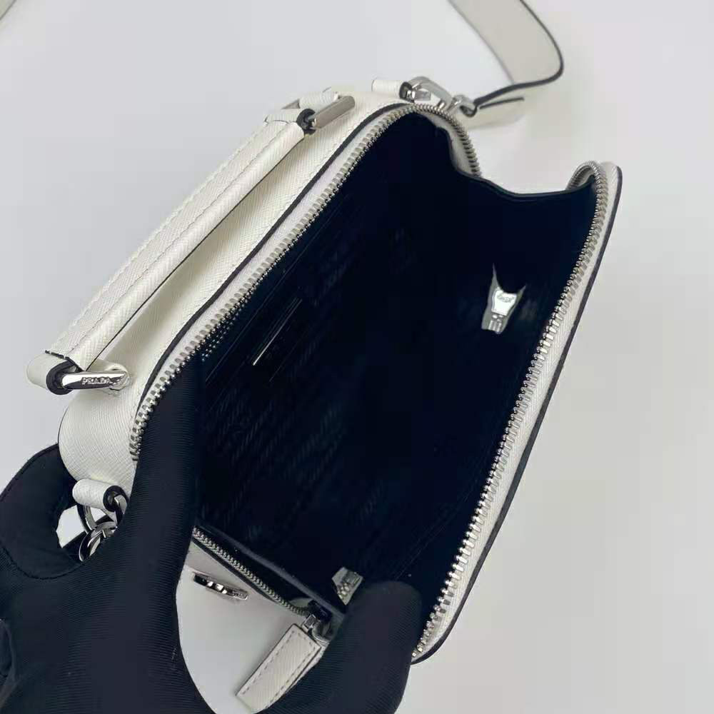 Prada Men Prada Brique Saffiano Leather Cross-Body Bag-White - image 9