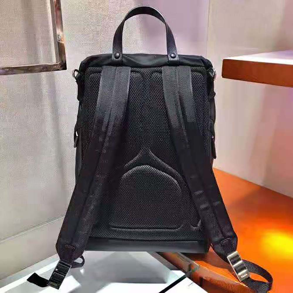 Prada Men Re-Nylon and Saffiano Leather Backpack-Black - image 5