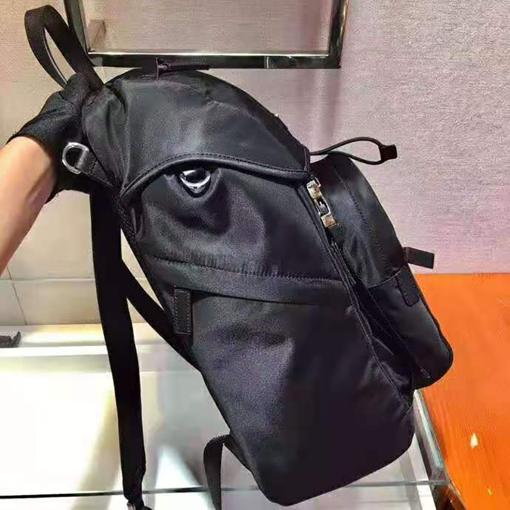 Prada Men Re-Nylon and Saffiano Leather Backpack-Black - image 6