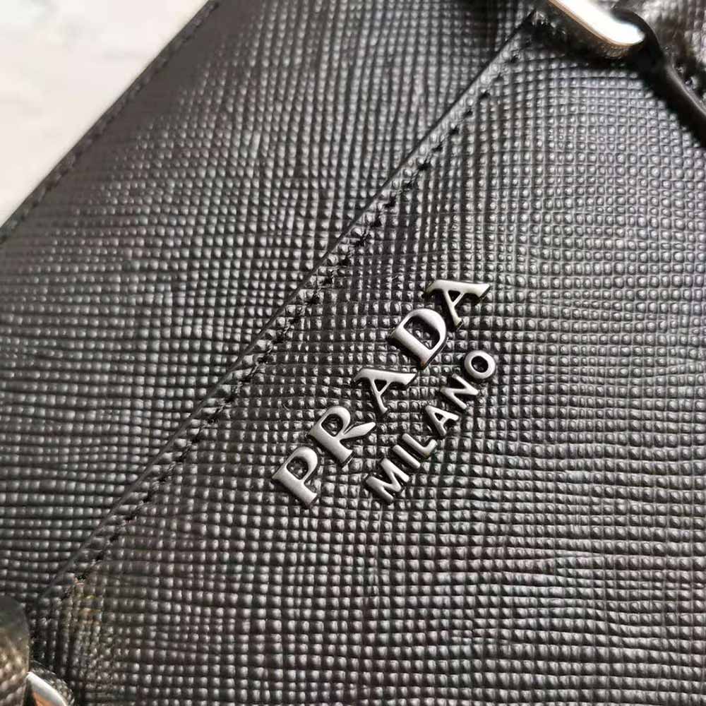 Prada Men Saffiano Leather Briefcase-Black - image 9