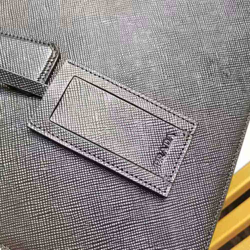 Prada Men Saffiano Leather Briefcase-Black - image 10