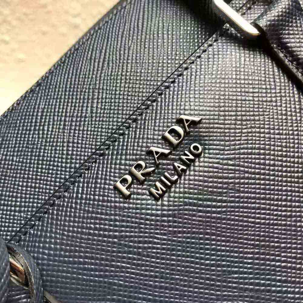 Prada Men Saffiano Leather Briefcase-Navy - image 8