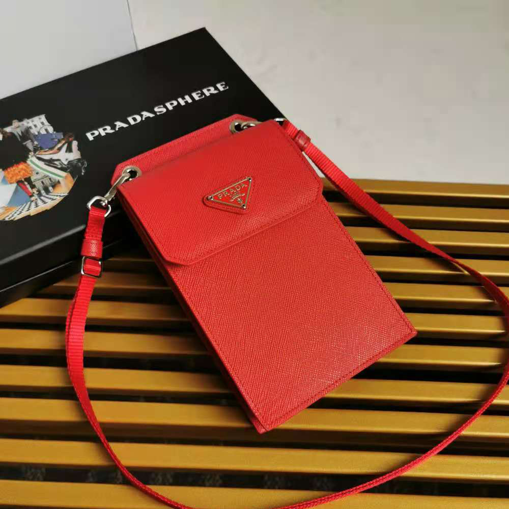 Prada Men Saffiano Leather Smartphone Case-Red - image 5