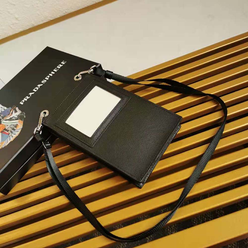 Prada Men Saffiano Leather Smartphone Case-Silver - image 6
