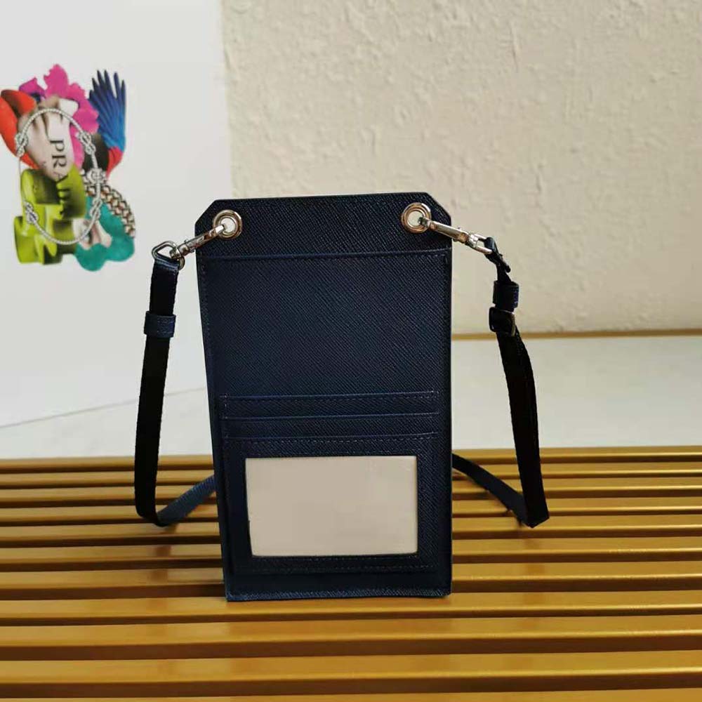 Prada Men Saffiano Leather Smartphone Case-Navy - image 4