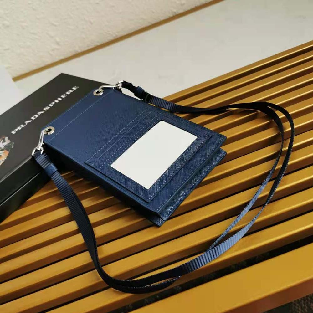 Prada Men Saffiano Leather Smartphone Case-Navy - image 5