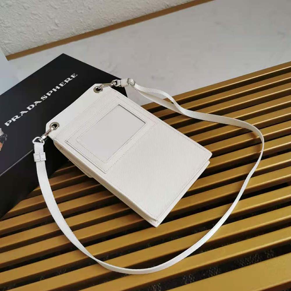 Prada Men Saffiano Leather Smartphone Case-White - image 6