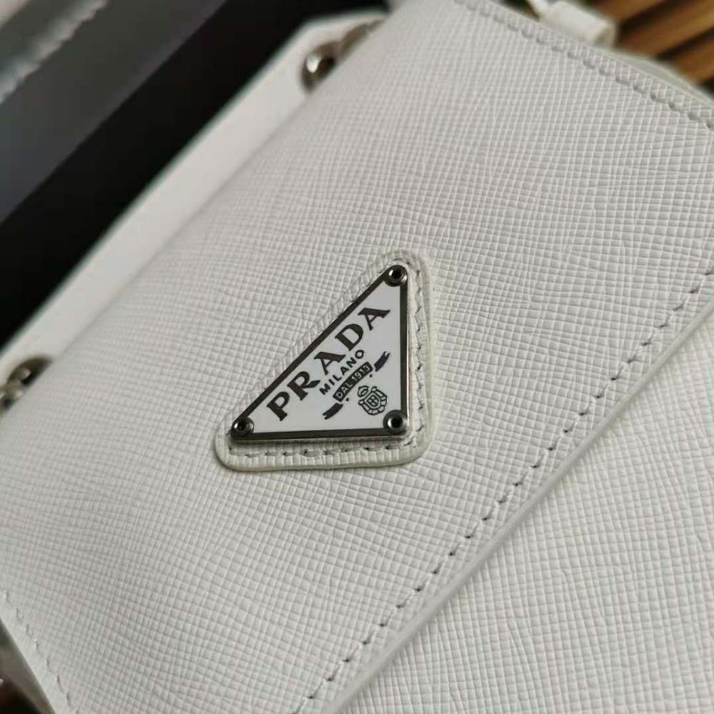 Prada Men Saffiano Leather Smartphone Case-White - image 10