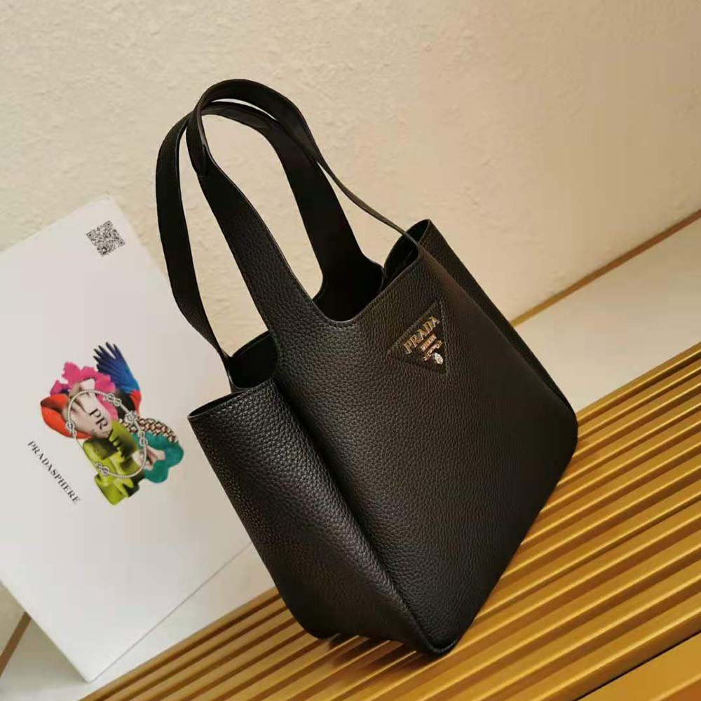Prada Women Calf Leather Handbag-Black - image 4
