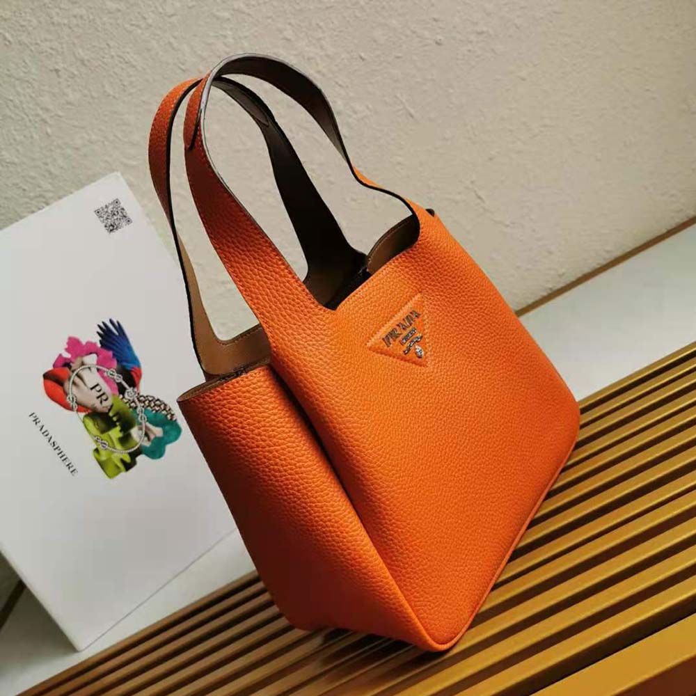 Prada Women Calf Leather Handbag-Orange - image 4