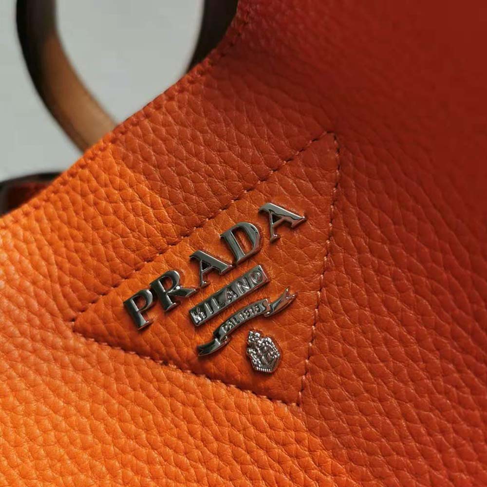 Prada Women Calf Leather Handbag-Orange - image 8