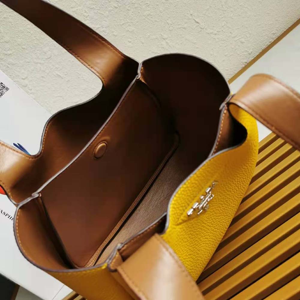 Prada Women Calf Leather Handbag-Yellow - image 9