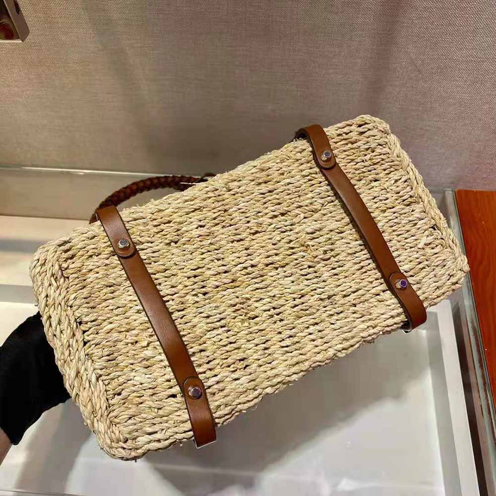 Prada Women Corn Husk and Leather Tote - image 7