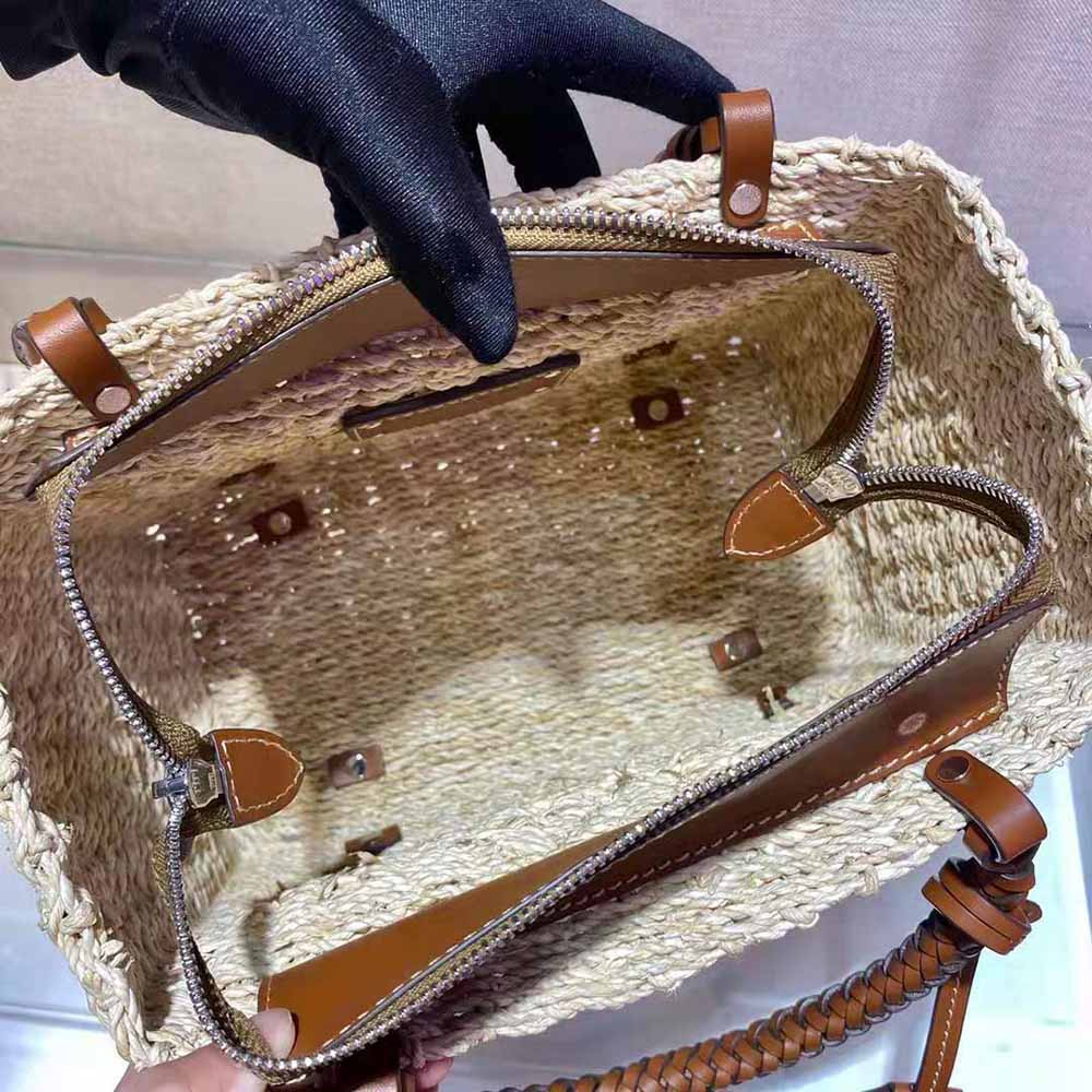 Prada Women Corn Husk and Leather Tote - image 9