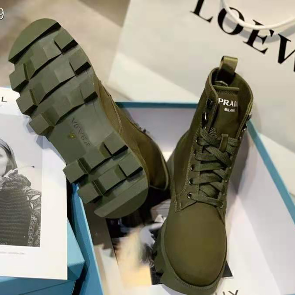 Prada Women Denim Laced Booties-Green - image 5