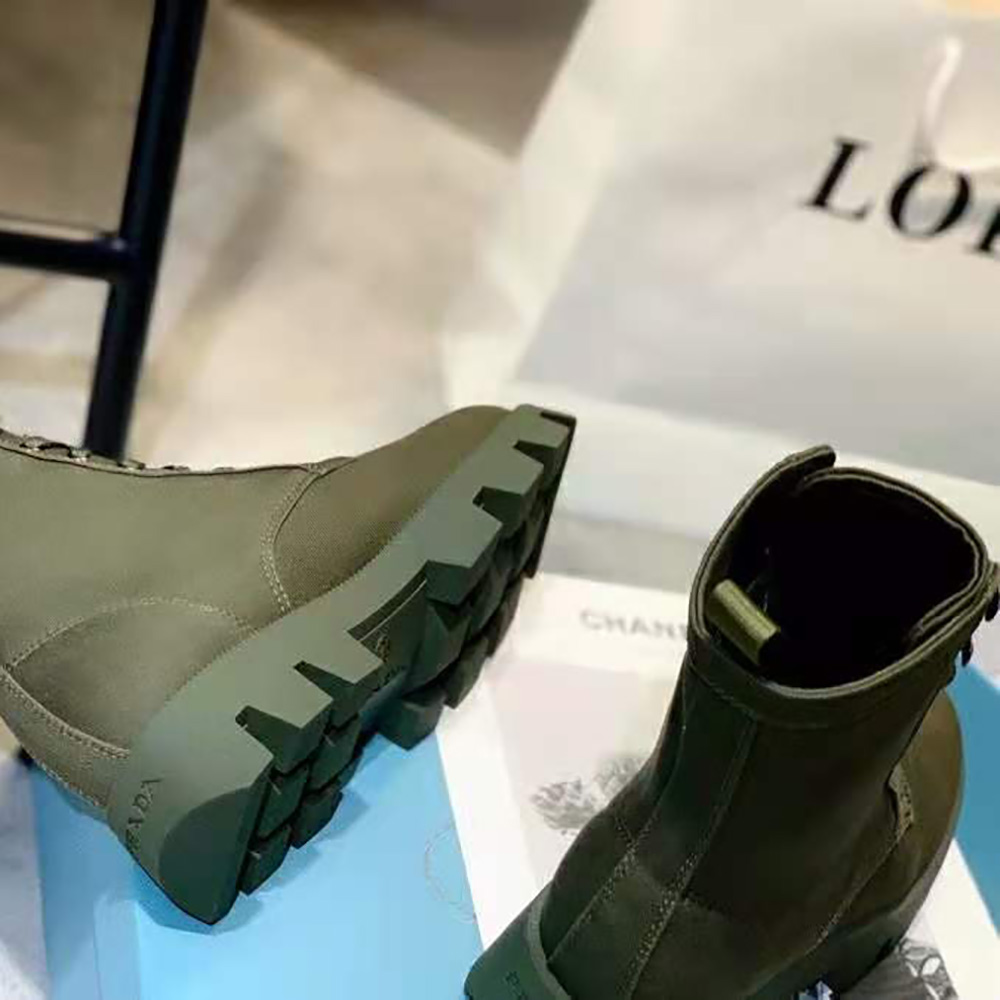 Prada Women Denim Laced Booties-Green - image 6