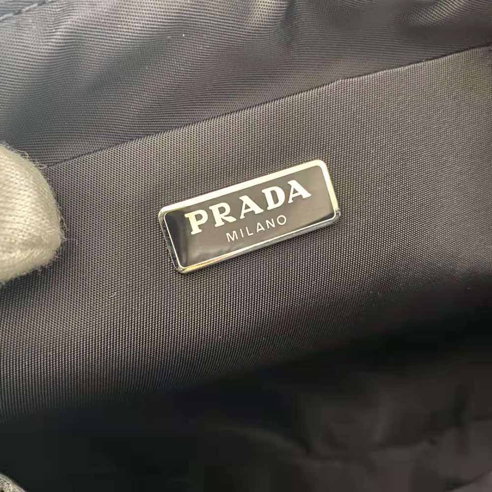 Prada Women Embossed Nylon Tote-Black - image 9